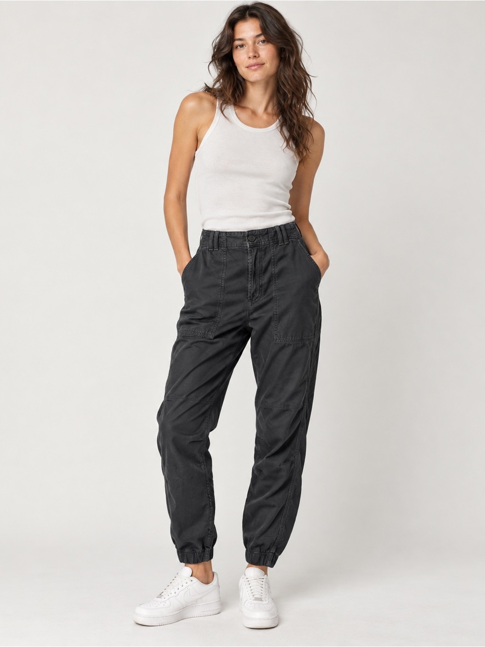 Citizens of Humanity Agni Utility Trouser Pants Size 27 Surplus Black Cotton
